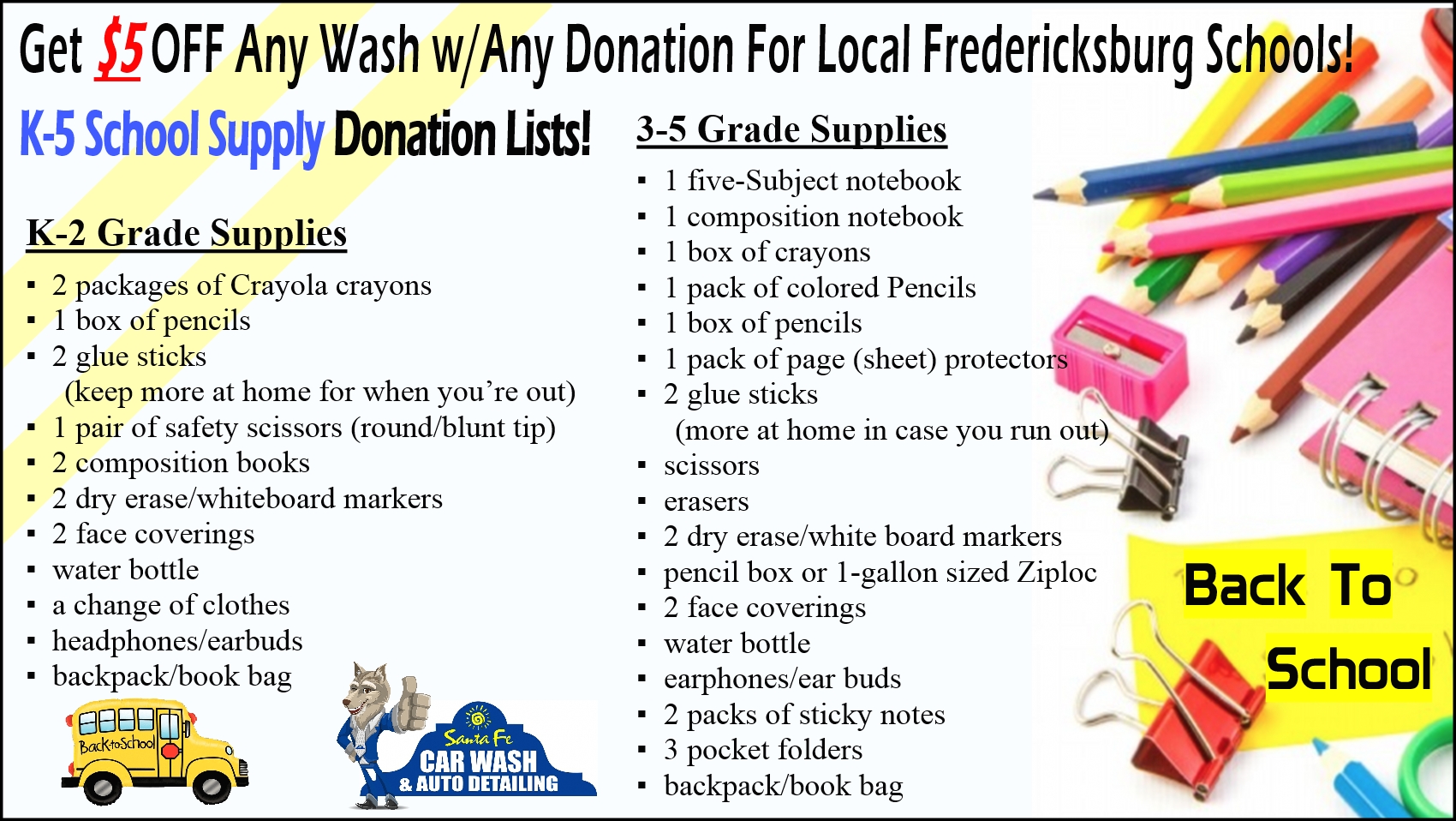 K-5 Fredericksburg Donation K-5 Fredericksburg Donation